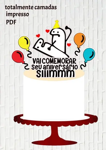 Arquivo de Corte Topo Flork Vai Comemorar Aniversário Sim