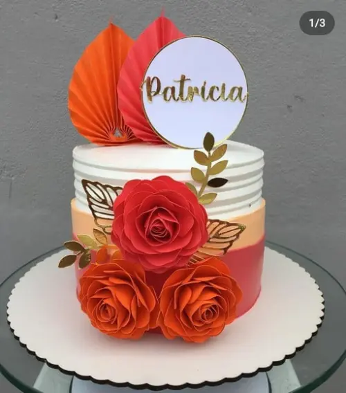 Arquivo De Corte Topo Folha Plissada E Rosas