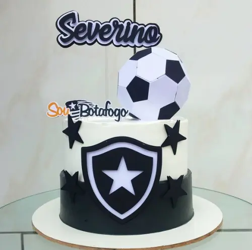 Arquivo de Corte Topo Futebol Bota Fogo Bola 3d
