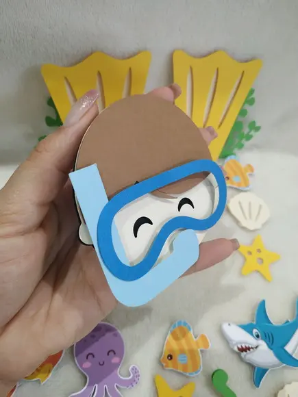 Arquivo De Corte Topo Mergulhador Camadas