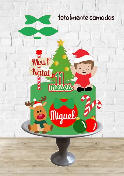Arquivo de Corte Topo Natal Bebê e Rena