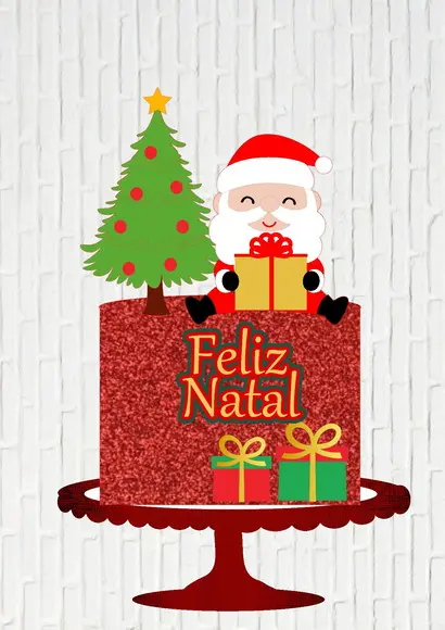 Arquivo de Corte Topo Natal Papai Noel Sentado Camadas
