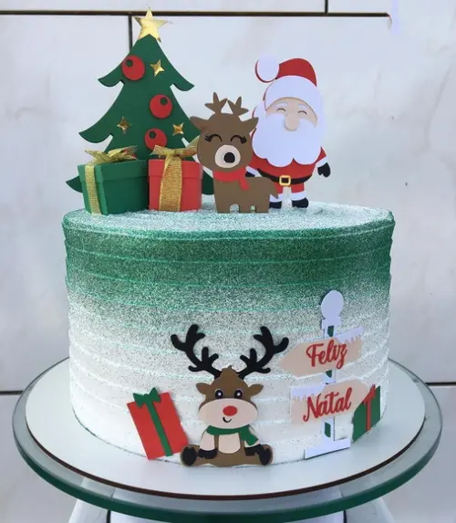 Arquivo de Corte Topo Natalino Papai Noel e Rena
