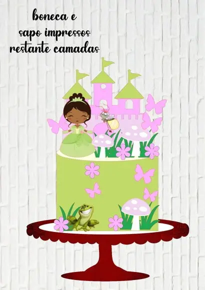 Arquivo de Corte Topo Princesa Tiana Cut Castelo Camadas