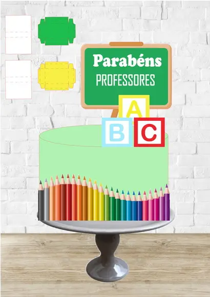 Arquivo de Corte Topo Professores Livro 3d