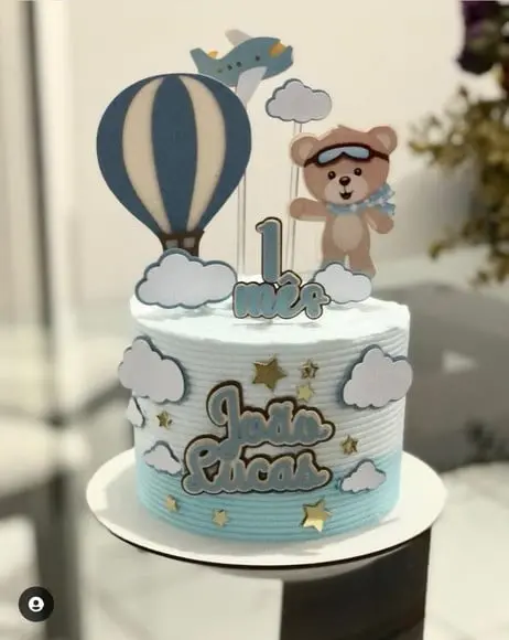 Arquivo de Corte Topo Urso Aviador Balão