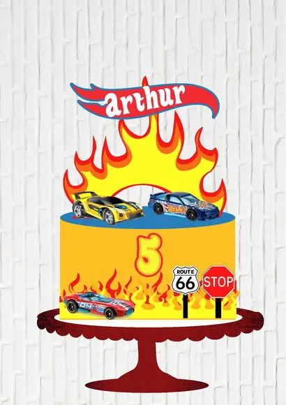 Arquivo de Corte Topos de Bolo Hot Wheels