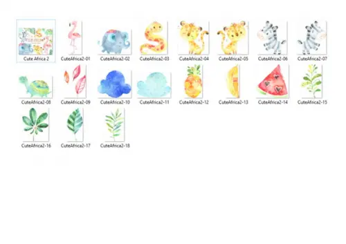 Kit Digital África Aquarelado