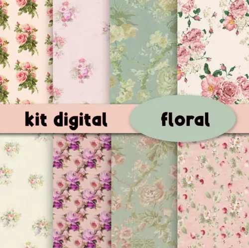 Kit Digital Floral Rose