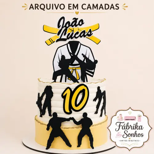Arquivo de corte topo de bolo Karatê
