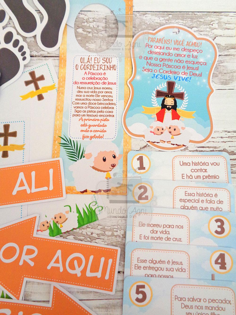 Caça ao Tesouro Evangélico Páscoa Cristã Cordeirinho