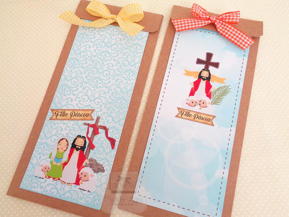 Envelope Embalagem Barra de Chocolate Páscoa Cristã