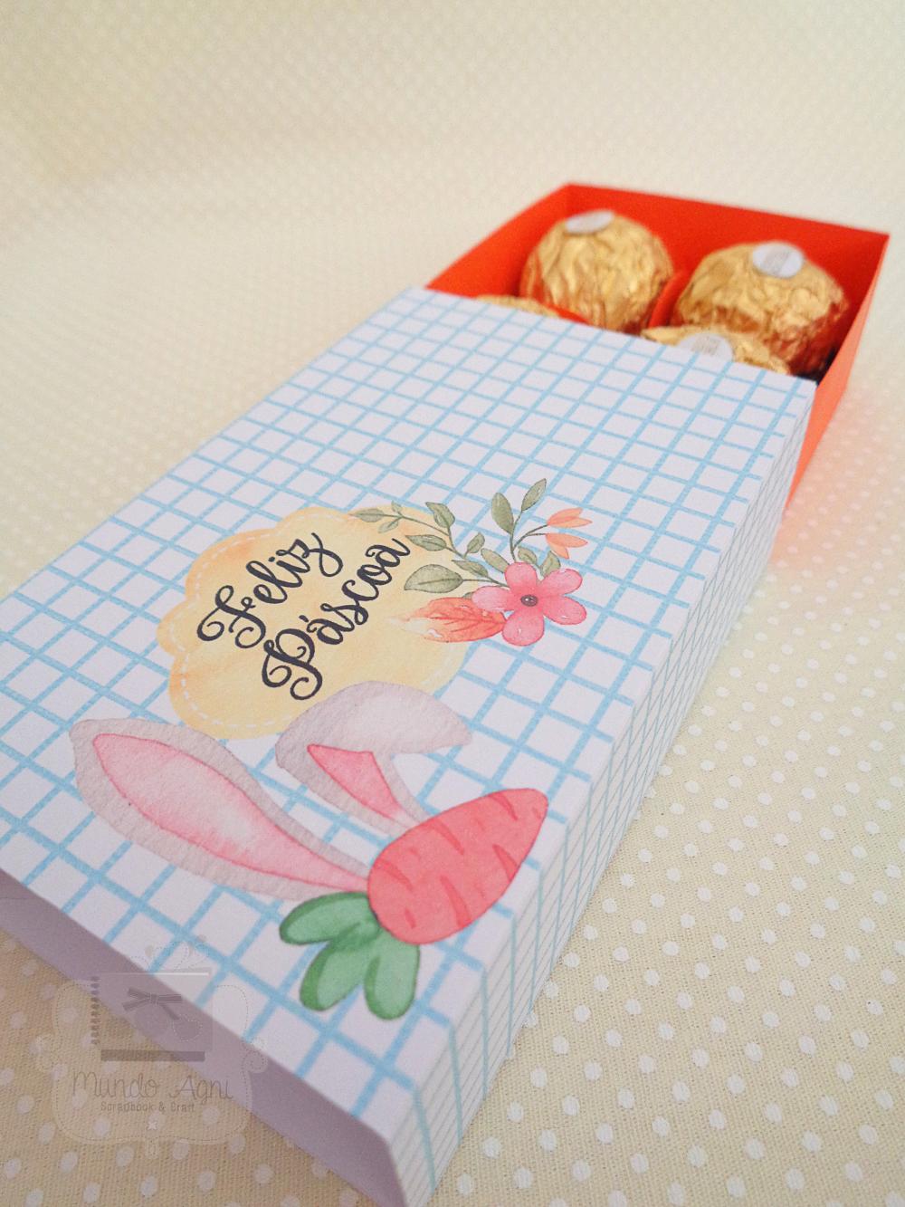 Caixa Deslizante para 6 doces Páscoa