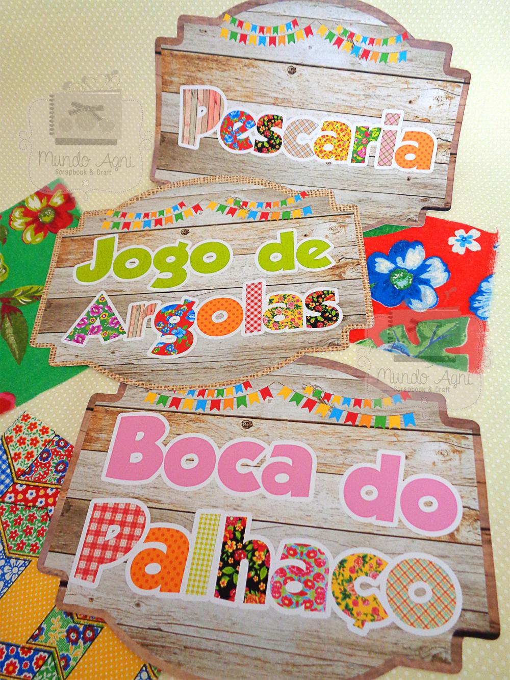 Plaquinhas divertidas Brincadeiras de Festa Junina