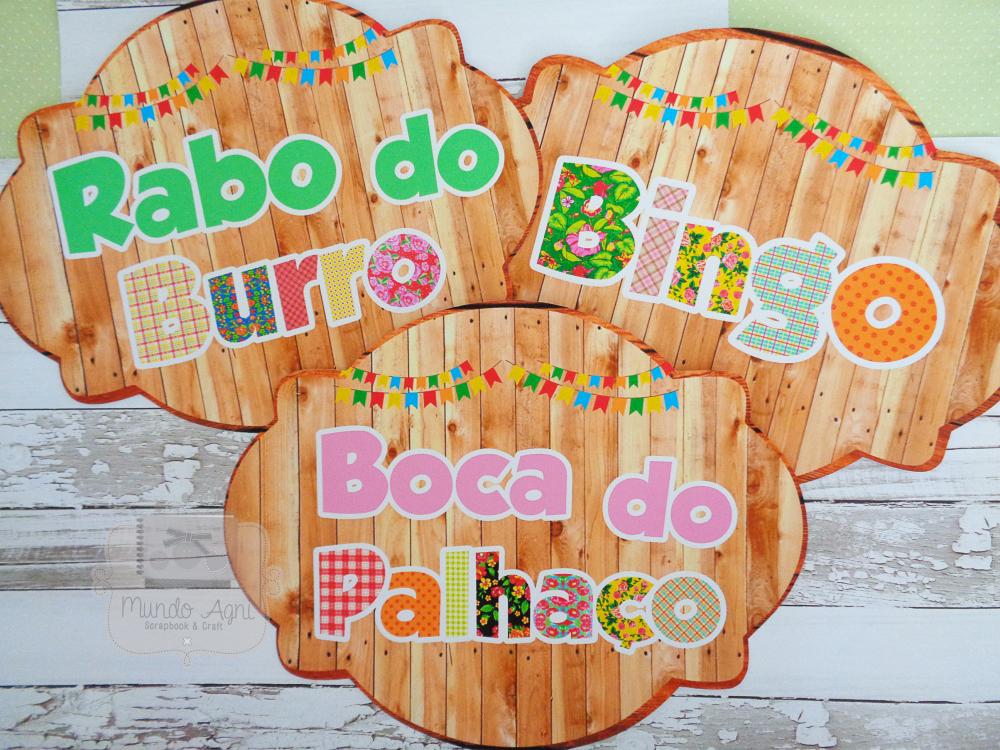 Plaquinhas divertidas Brincadeiras de Festa Junina