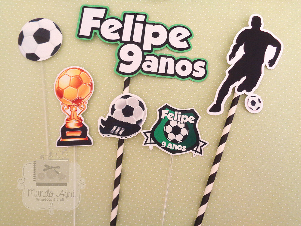 Topo de Bolo Kit personalizado com toppers