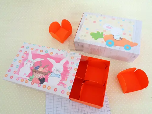 Caixa Deslizante para 6 doces Páscoa