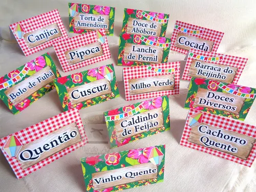 Plaquinhas Identificação de Comidas - Festas Juninas