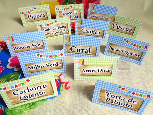 Plaquinhas Identificação de Comidas - Festas Juninas