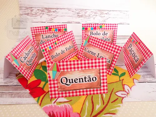 Plaquinhas Identificação de Comidas - Festas Juninas