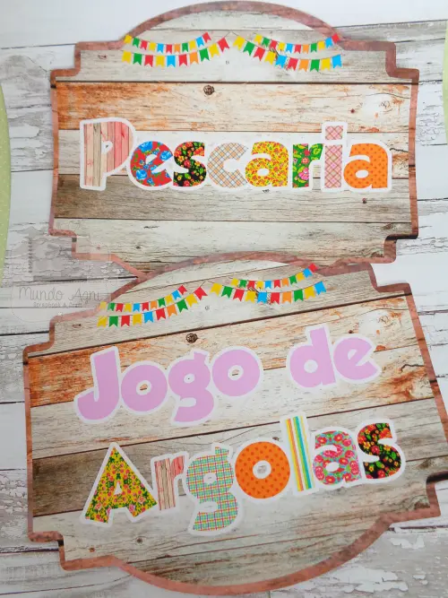 Plaquinhas divertidas Brincadeiras de Festa Junina