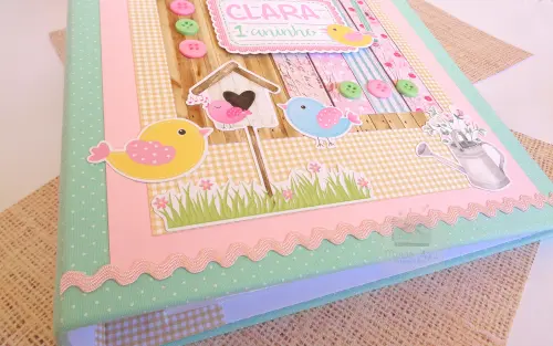 Álbum Scrapbook personalizado Modelo com Plásticos Fotos 10x15