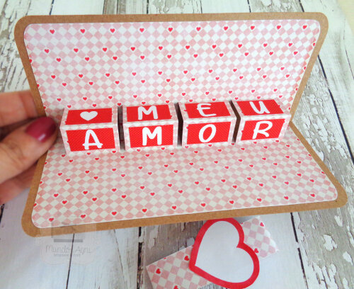 Cartão Artesanal 3D Amor Dia dos Namorados