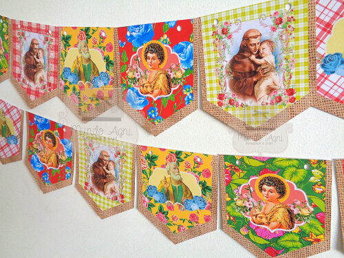 Bandeirinhas Festa Junina Santos Católicos