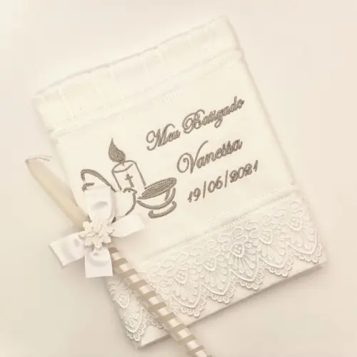 Kit Batismo Toalhinha e vela personalizada