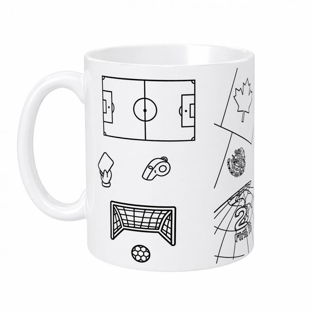Caneca Infantil para Colorir Copa do Mundo Brasil com Canetinhas