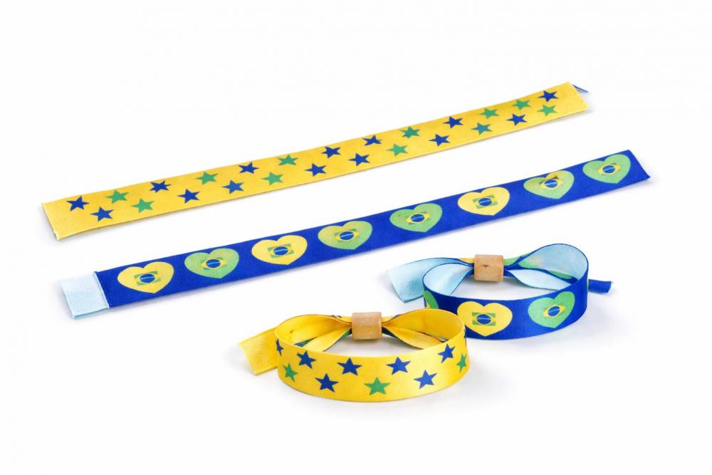 Pulseira de Tecido Copa do Mundo Brasil Verde e Amarelo