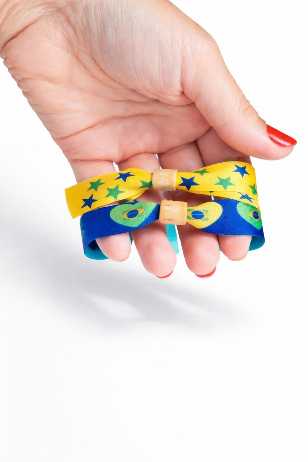 Pulseira de Tecido Copa do Mundo Brasil Verde e Amarelo