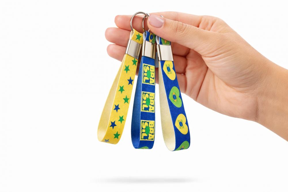 Chaveiro Brasil Copa do Mundo Acessório para Chaves e Mochila