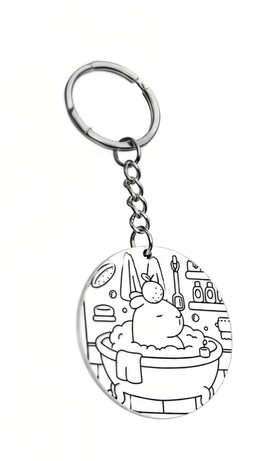 Chaveiro de MDF para Colorir com 3 Canetinhas Coloridas