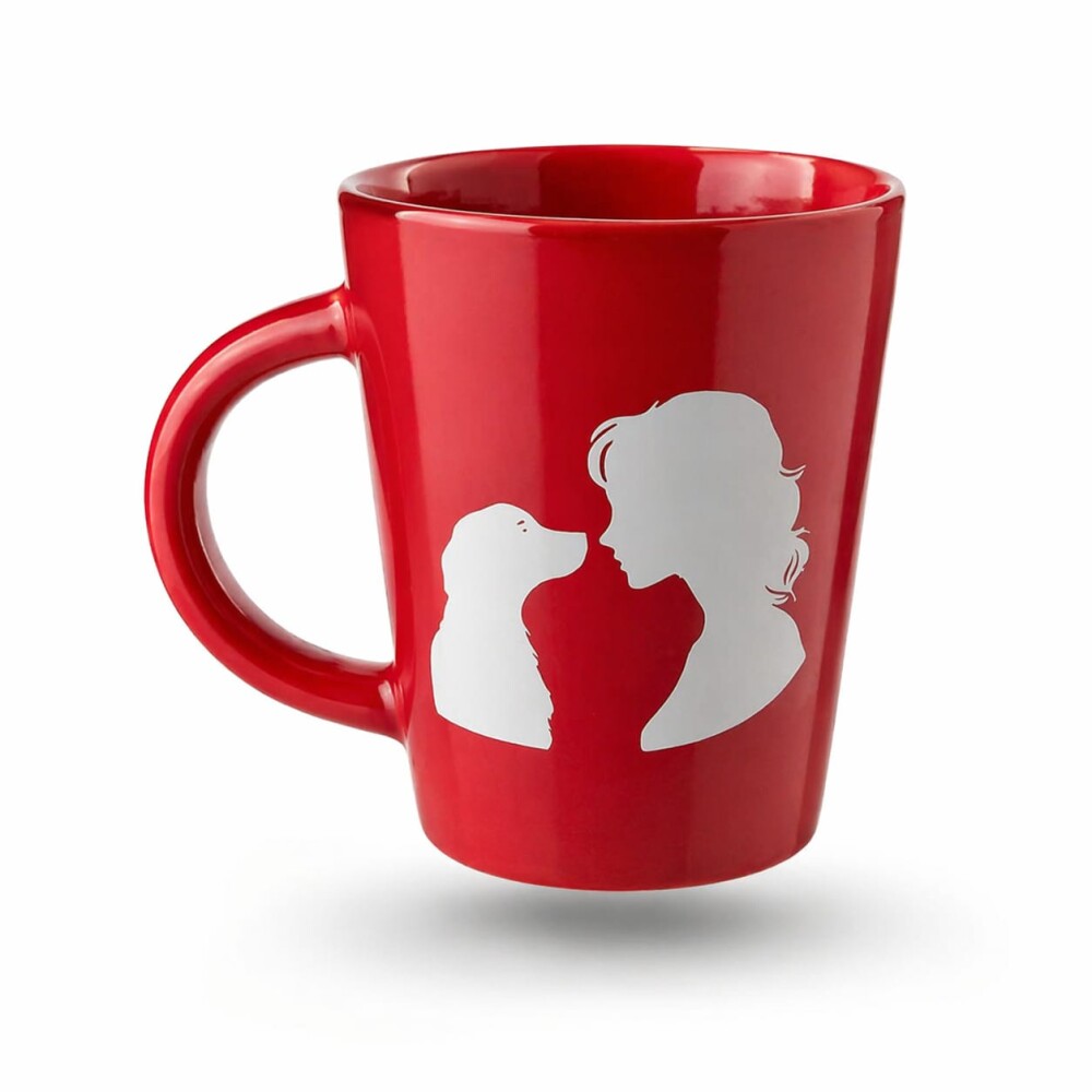 Caneca Cerâmica Vermelha Mãe de Pet com Vinil Branco