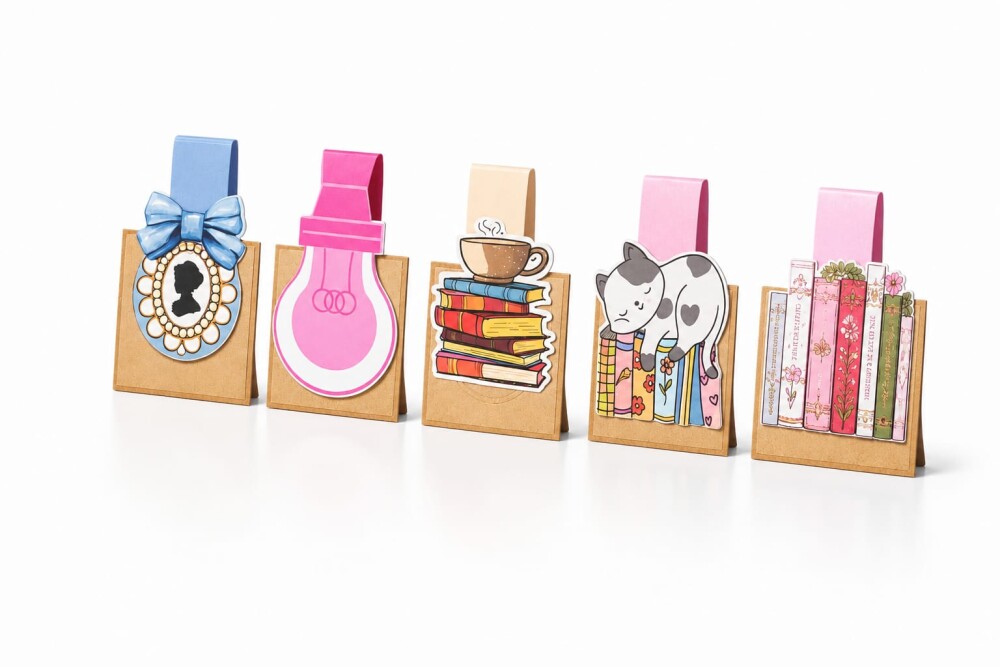 Kit com 5 Marca Páginas Magnético
