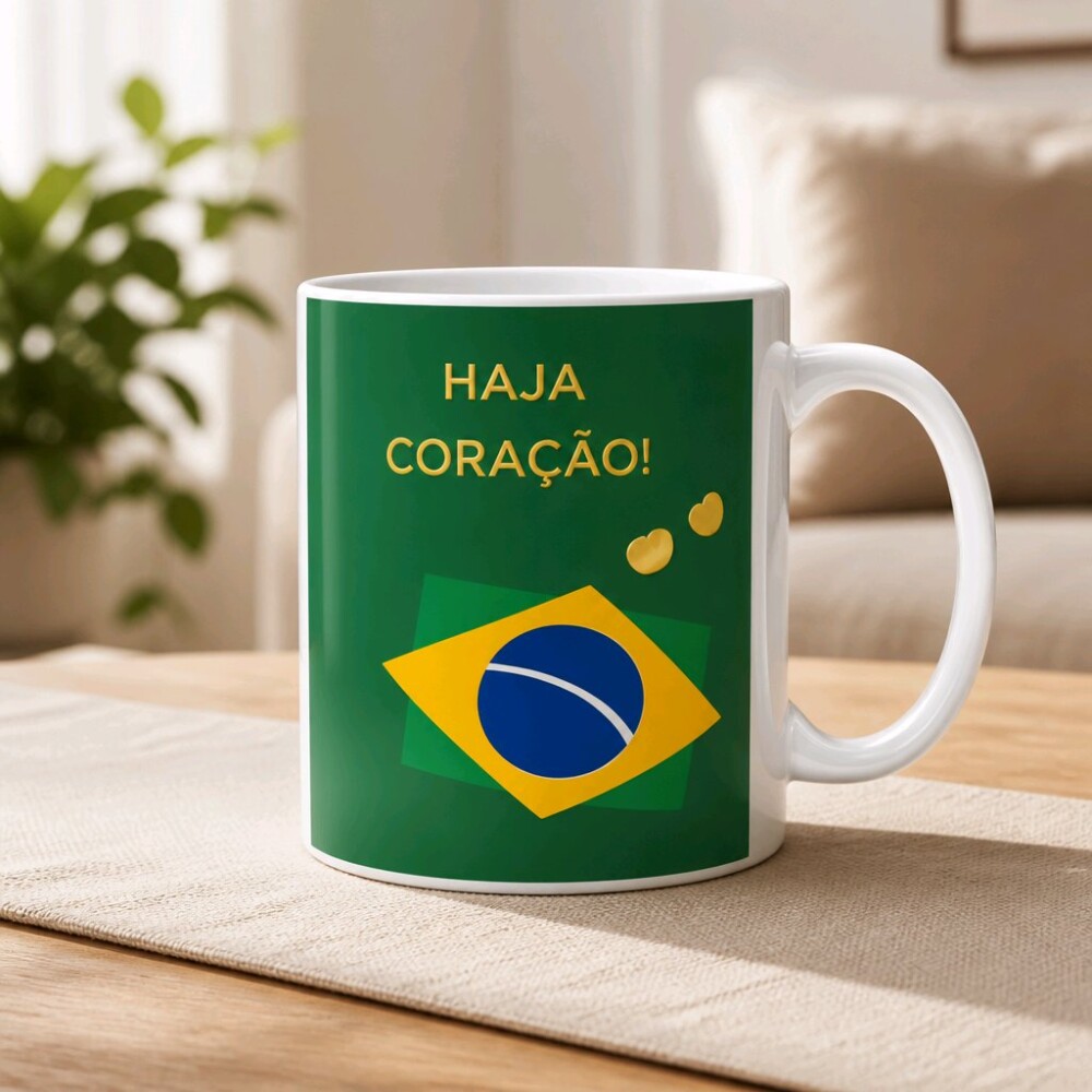 Caneca de Polímero Copa 2026 Brasil 330ml | Presente para Torced