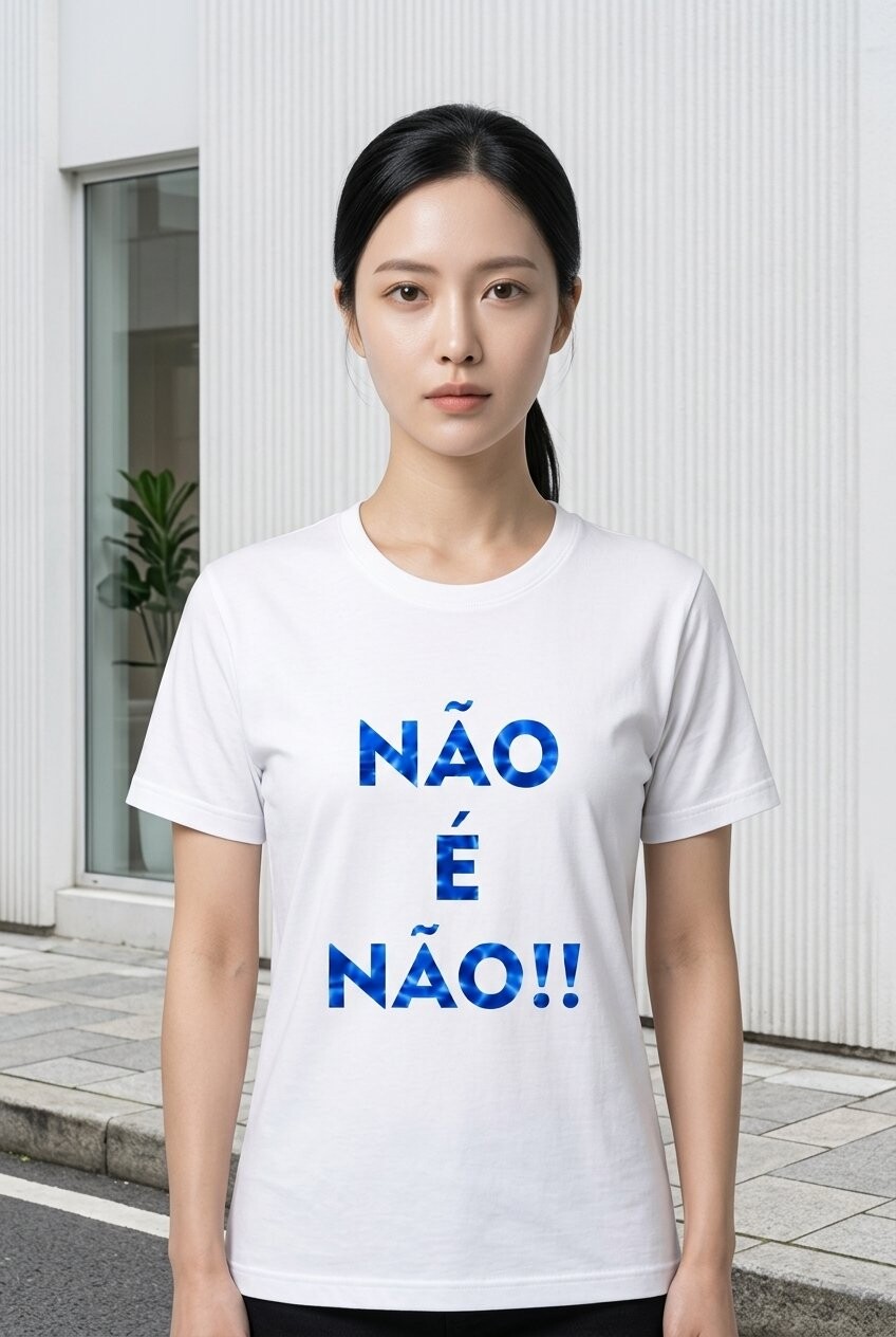 Camiseta Feminina Não é Não em Algodão 100% | Estampa em Vi