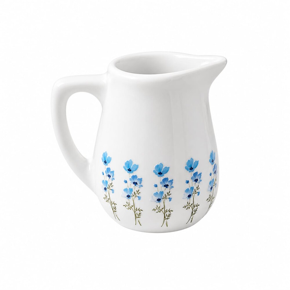 Mini Jarrinha de Cerâmica 60 ml com Flores Delicadas – Leiteir