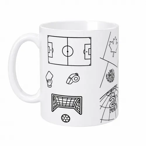 Caneca Infantil para Colorir Copa do Mundo Brasil com Canetinhas