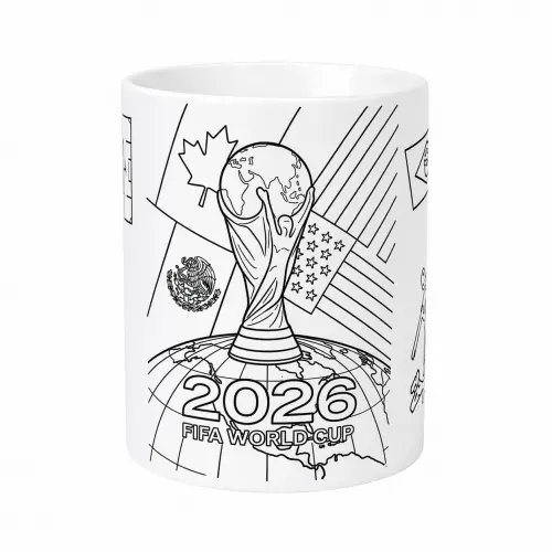 Caneca Infantil para Colorir Copa do Mundo Brasil com Canetinhas