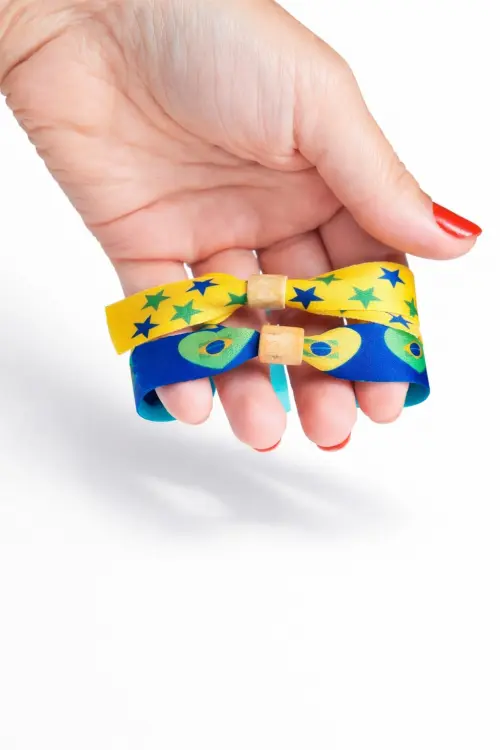 Pulseira de Tecido Copa do Mundo Brasil Verde e Amarelo