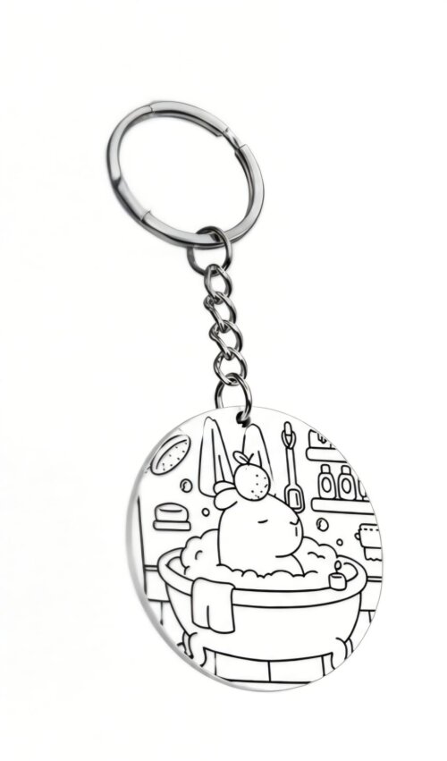 Chaveiro de MDF para Colorir com 3 Canetinhas Coloridas