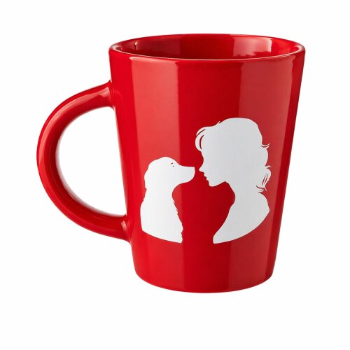 Caneca Cerâmica Vermelha Mãe de Pet com Vinil Branco