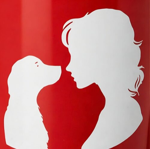 Caneca Cerâmica Vermelha Mãe de Pet com Vinil Branco