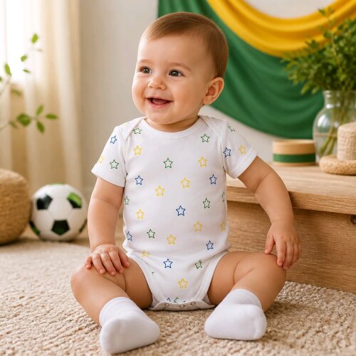 Body Bebê Copa 2026 Brasil Primeira Copa do Meu Bebê