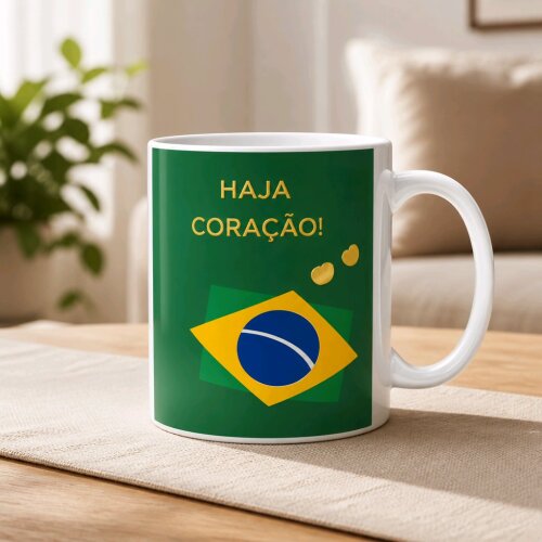 Caneca de Ceramica Copa 2026 Brasil 330ml | Presente para Torcedo