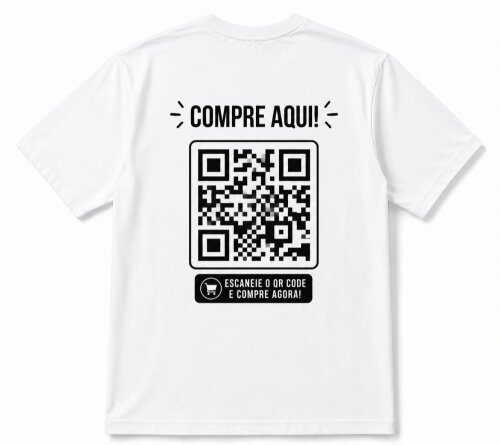 Mínimo de 20 Camisetas Personalizadas com a sua Marca | Marca em Destaque | Logo, QR Code e Identidade Visual