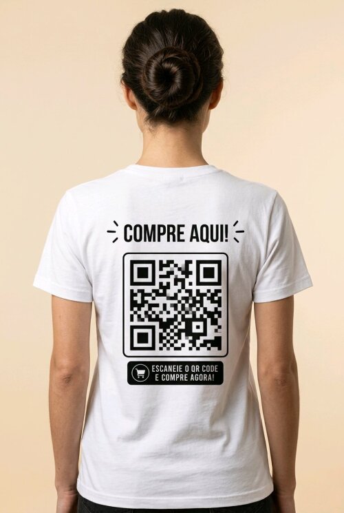 Mínimo de 100 Camisetas Personalizadas com a sua Marca | Marca em Destaque | Logo, QR Code e Identidade Visual