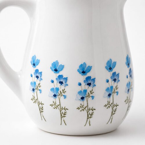 Mini Jarrinha de Cerâmica 60 ml com Flores Delicadas – Leiteir